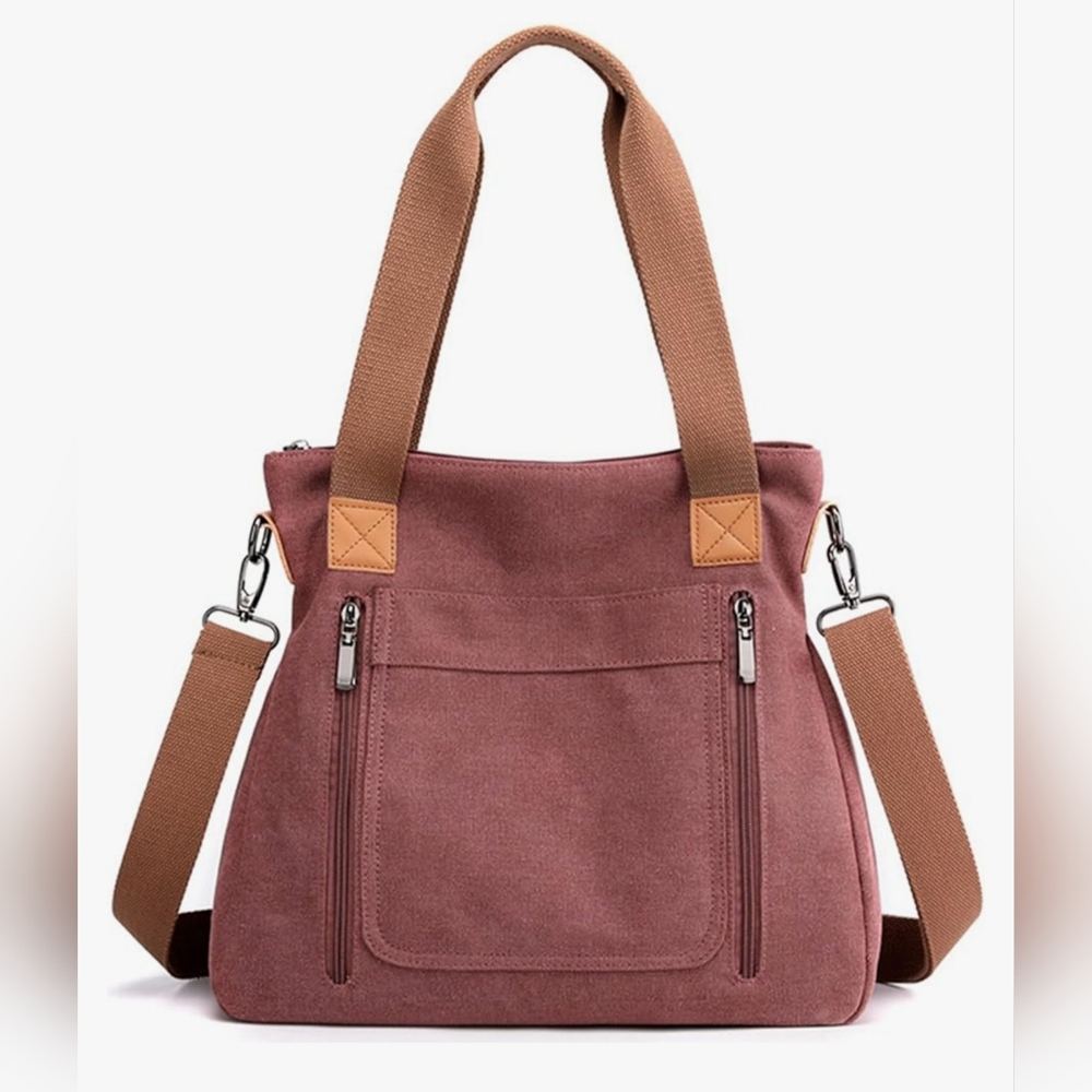 Large New Pink Canvas Tote Bag